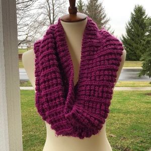 Purple Knit Infinity Scarf
